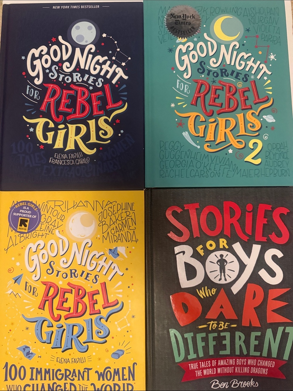Good Night Stories for Rebel Girls & Stories for Boys (Colorful Hardcover Set)
